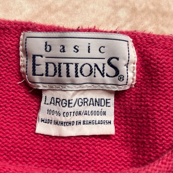 Vintage 90s Basic Editions Sleeveless Striped Knit Top Drawstring Waist Retro - Picture 3 of 6